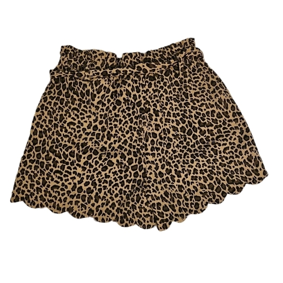 Aaron & Amber Paperbag A-line Leopard Print 97% Cotton 3% Spandex Shorts Size M - Picture 3 of 7
